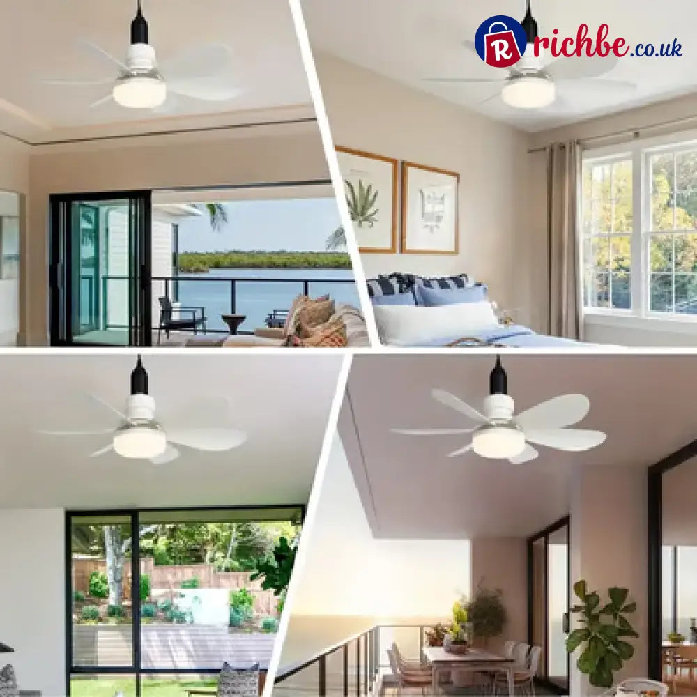 2-in-1 Portable Ceiling Fan & Light With Remote Control - Houseware & Kitchen