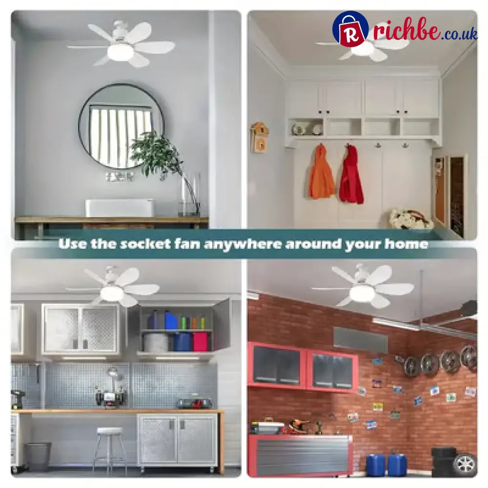 2-in-1 Portable Ceiling Fan & Light With Remote Control - Houseware & Kitchen