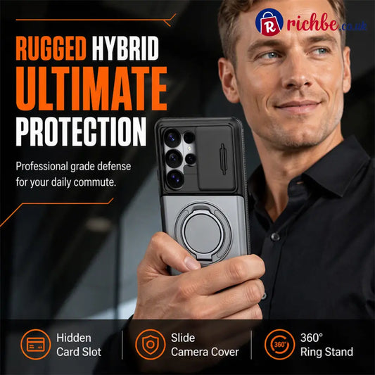 2-in-1 Shockproof Phone Case with Hidden Card Holder - Hot sale