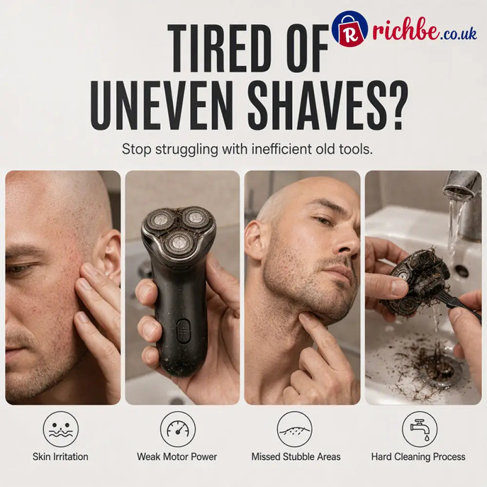 2-in-1 Smart Electric Bald Head Shaver and Beard Trimmer with Digital Display