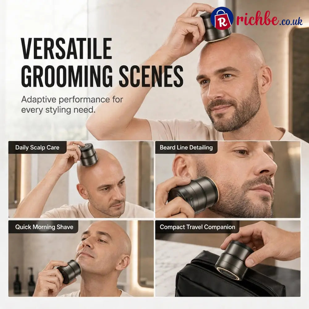 2-in-1 Smart Electric Bald Head Shaver and Beard Trimmer with Digital Display