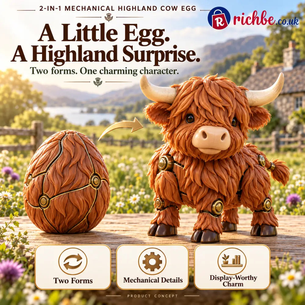 🐮 2-in-1 Transforming Highland Cow Egg – A Little Egg a Charming Highland Surprise