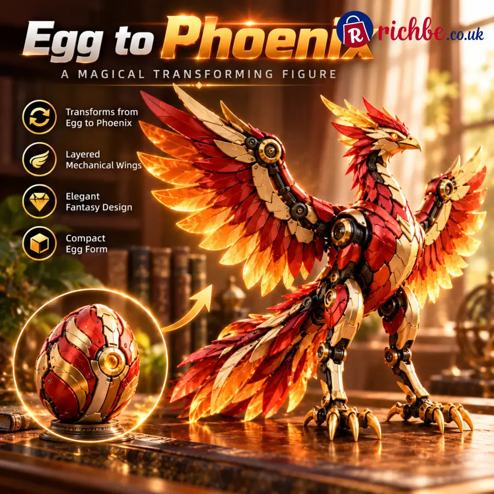 🐦‍🔥 2-in-1 Transforming Mechanical Phoenix Egg – Winged Fantasy Figure