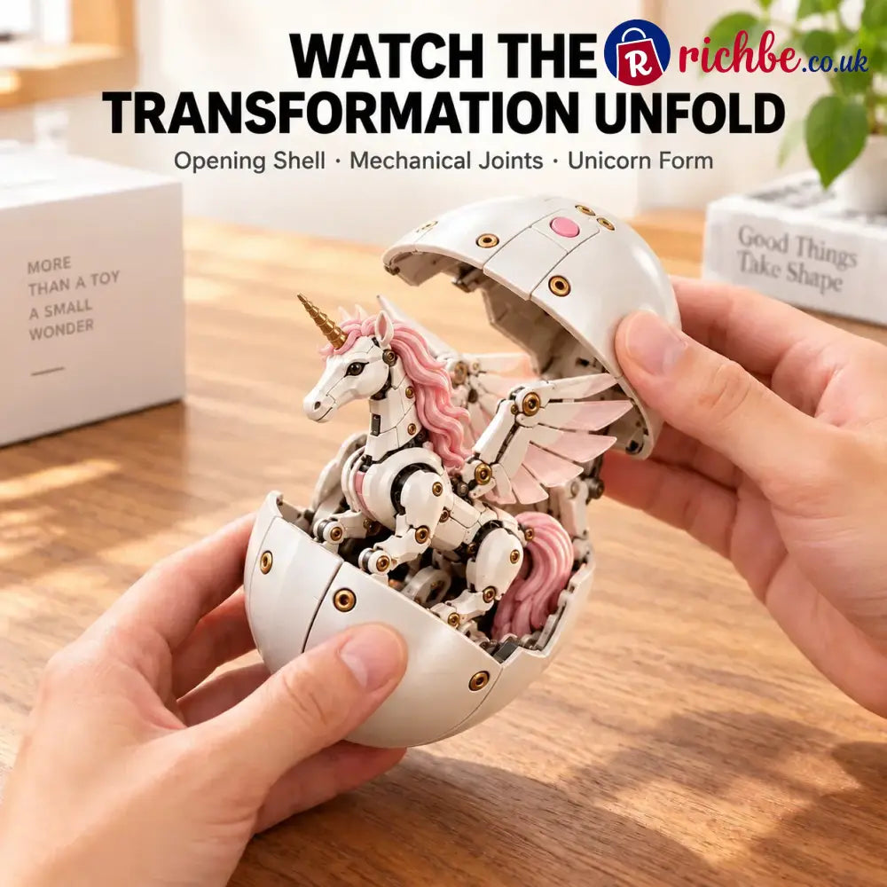 ✨🦄 2-in-1 Transforming Mechanical Unicorn Egg – Winged Fantasy Figure