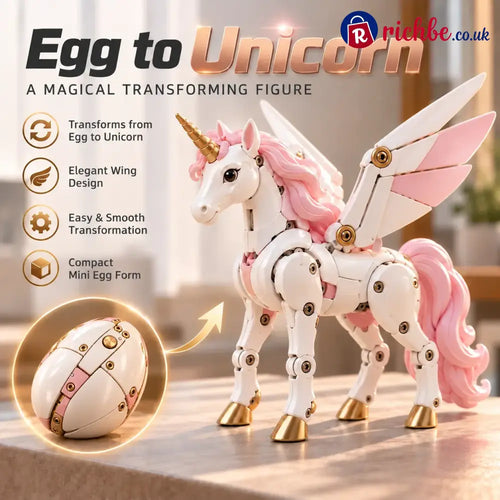 🦄 2-in-1✨ Transforming Mechanical Unicorn Egg – Winged Fantasy Figure