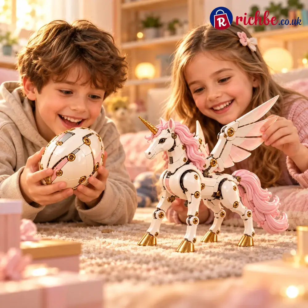 🦄 2-in-1✨ Transforming Mechanical Unicorn Egg – Winged Fantasy Figure