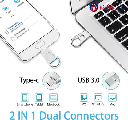 2-in-1 USB-C & USB-A Flash Drive – 64GB USB 3.0 Portable Storage - USB Flash Drives