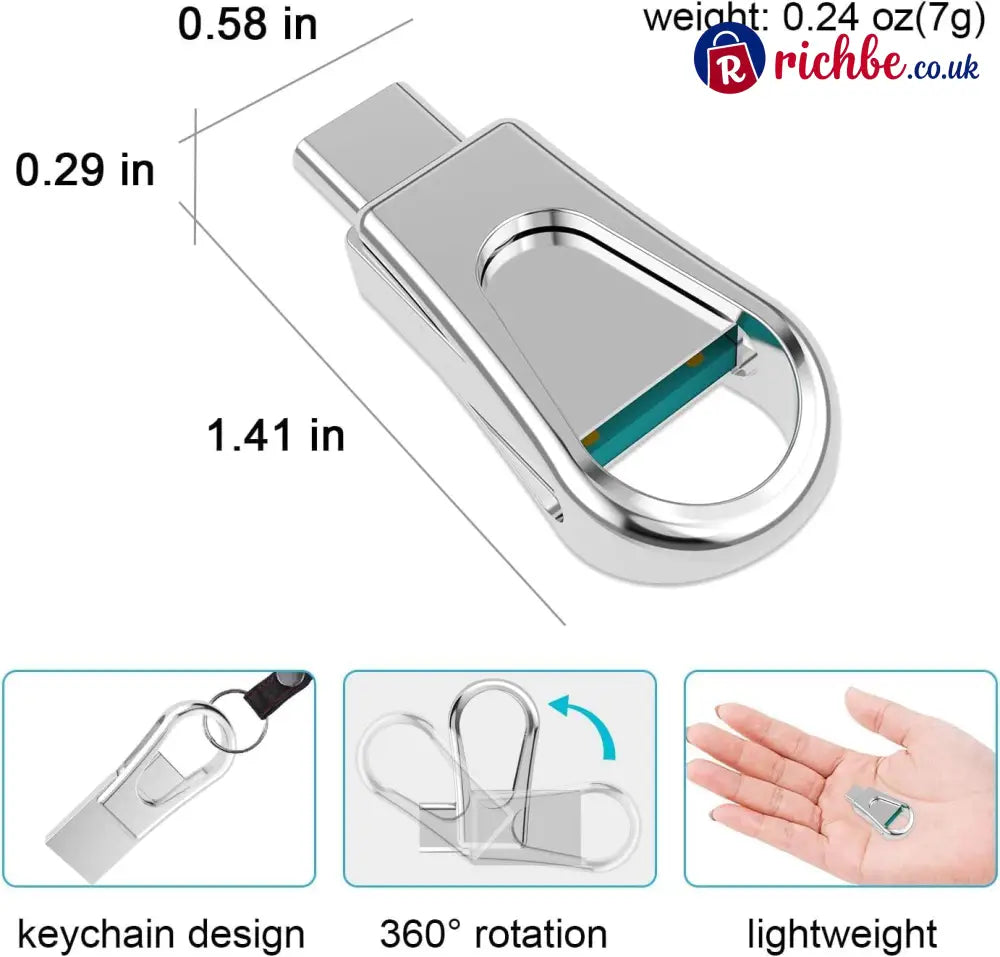 2-in-1 USB-C & USB-A Flash Drive – 64GB USB 3.0 Portable Storage - USB Flash Drives