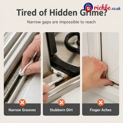 🧹 2-in-1 Window Groove Cleaning Brush with Built-in Scraper – Narrow Crevice Tool with Hard Bristles