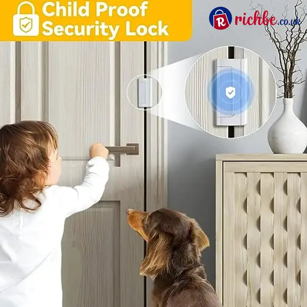2 Pack Home Security Door Reinforcement Lock – Withstands 800 lbs Heavy Duty Inward Swinging Door Lock Childproof &