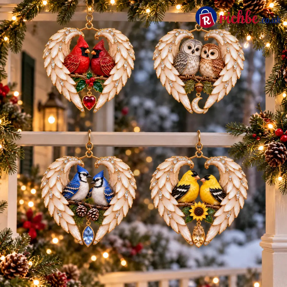 ❤️2026 Angel Wing Heart Christmas Ornaments