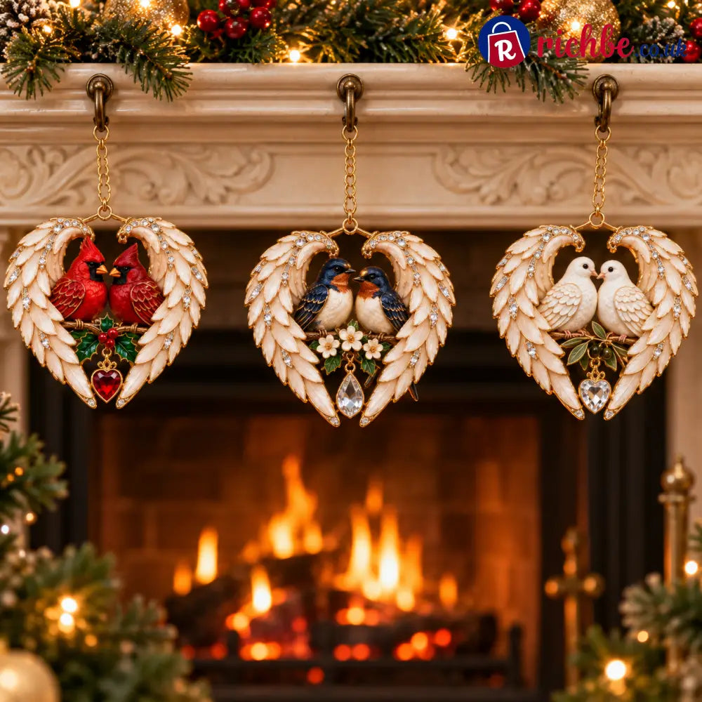 ❤️2026 Angel Wing Heart Christmas Ornaments
