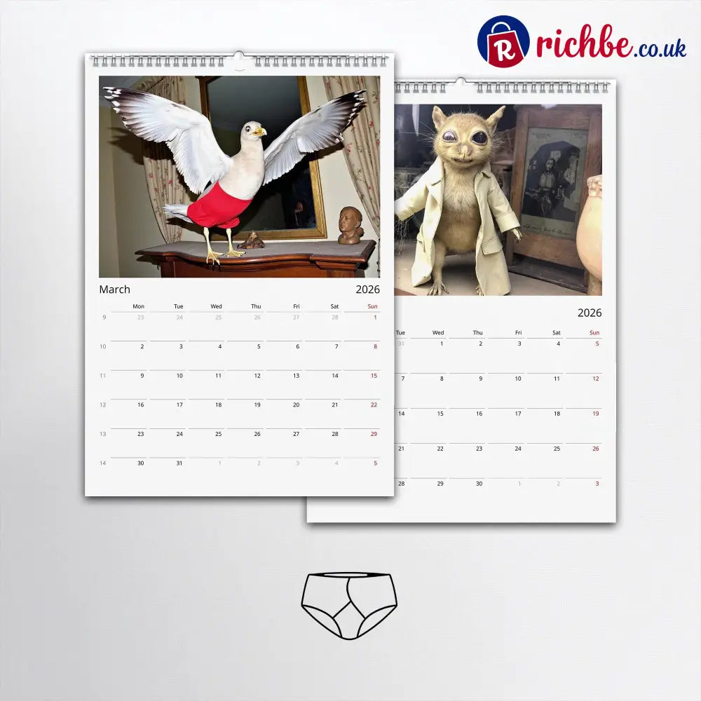 2026 Bad Taxidermy Wall Calendar – Weird Gross & Hilariously Awful Taxidermy