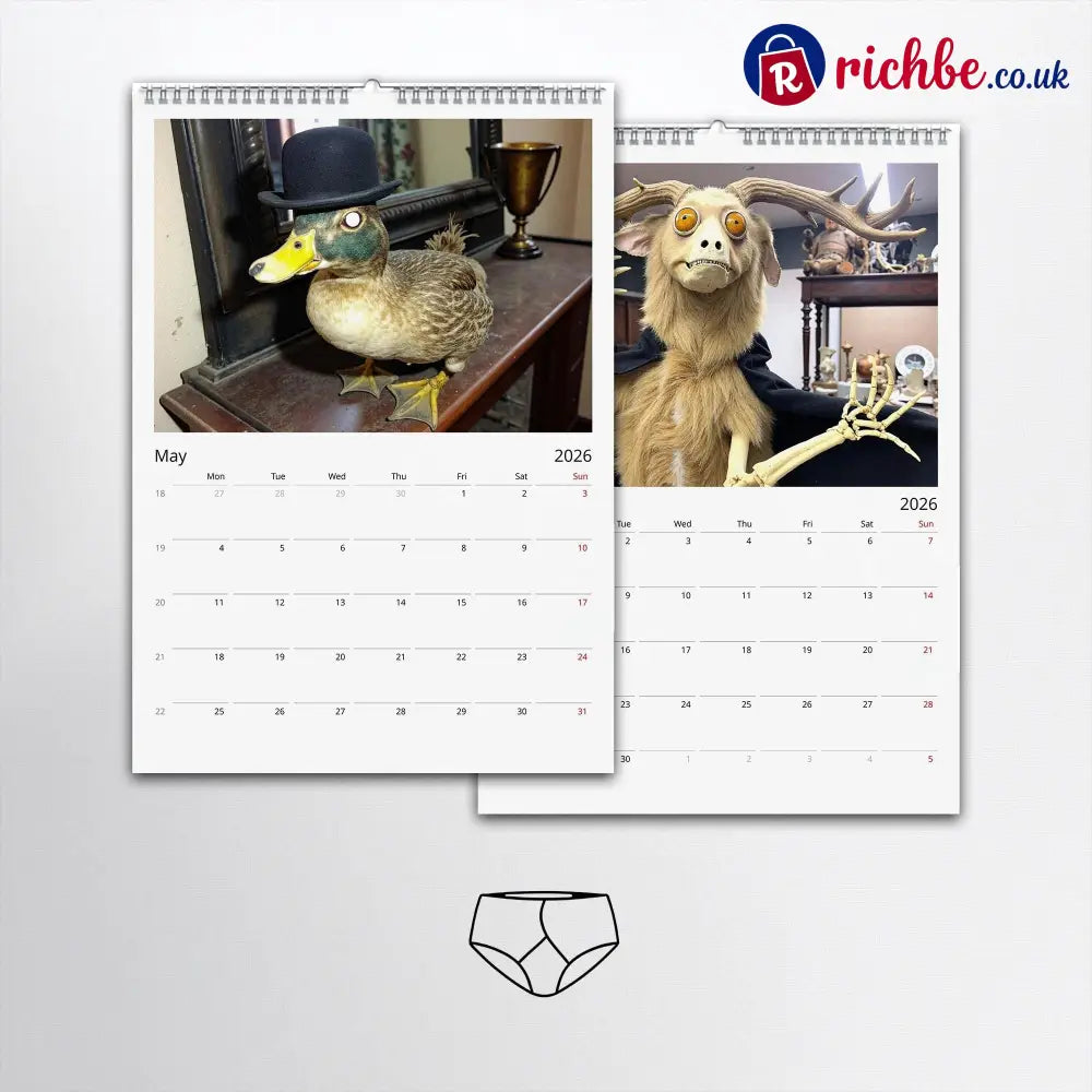 2026 Bad Taxidermy Wall Calendar – Weird Gross & Hilariously Awful Taxidermy