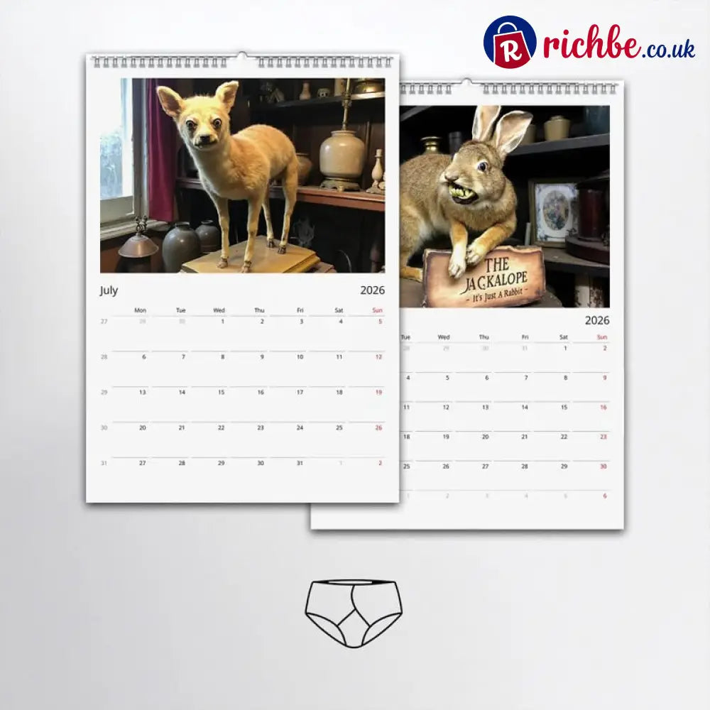 2026 Bad Taxidermy Wall Calendar – Weird Gross & Hilariously Awful Taxidermy