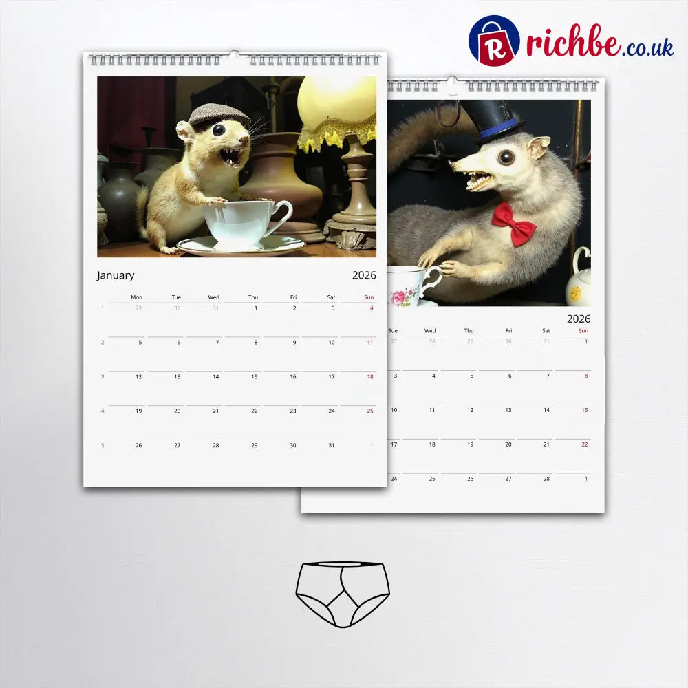 2026 Bad Taxidermy Wall Calendar – Weird Gross & Hilariously Awful Taxidermy