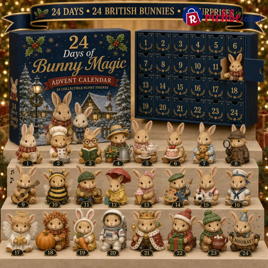 CHRISMAST KICKOFF 49% OFF - 2026 British Bunnies Blind Box - 24‑Day Festive Countdown, Bunny Figurines Blind Box - Gift For Bunny Lovers
