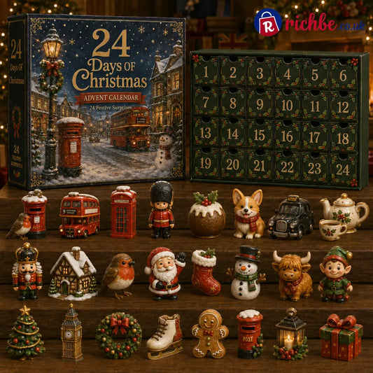 2026 British Christmas Advent Calendar – 24 Days of Festive Acrylic Collectible Surprises