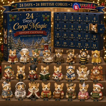 🎅2026 British Corgis Blind Box - 24‑Day Festive Countdown Corgi Figurines Blind Box - Gift For Corgi Lovers