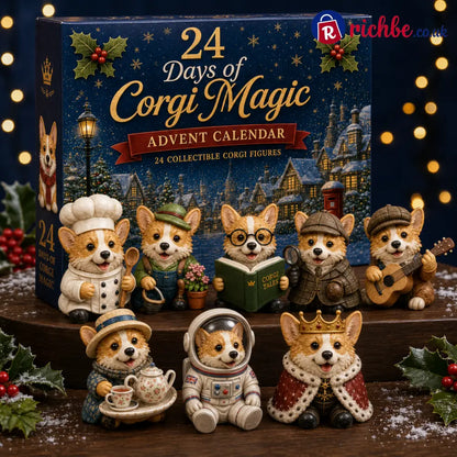 🎅2026 British Corgis Blind Box - 24‑Day Festive Countdown Corgi Figurines Blind Box - Gift For Corgi Lovers