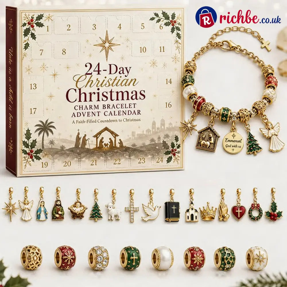 🎅 2026 Christmas Gift 49% Off--🎄24-Day Christian Christmas Charm Bracelet Advent Calendar
