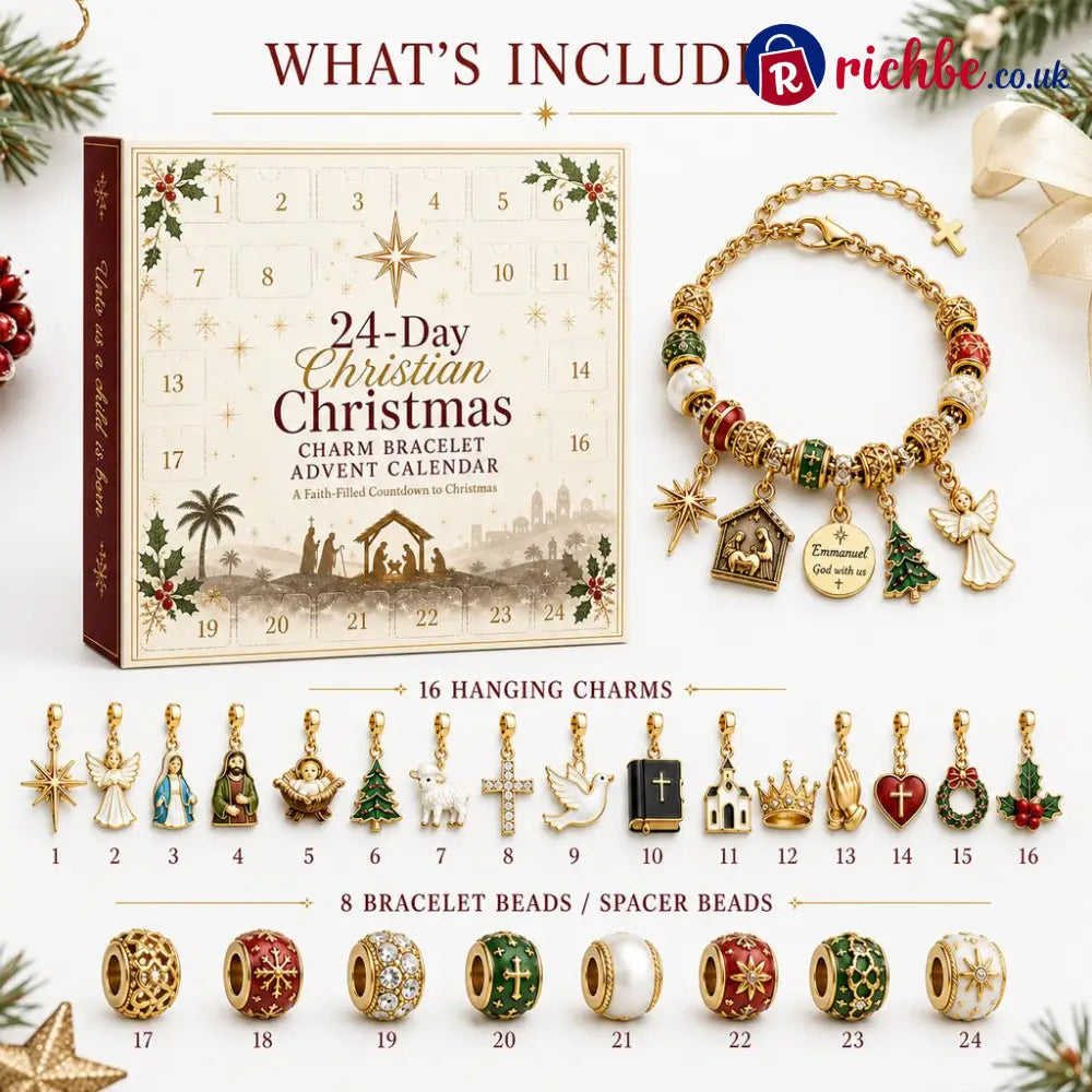 🎅 2026 Christmas Gift 49% Off--🎄24-Day Christian Christmas Charm Bracelet Advent Calendar