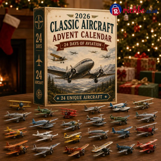 ✈️2026 Classic Aircraft Advent Calendar – 24 Days of Aviation with 24 Collectible Mini Planes – Christmas Gift for