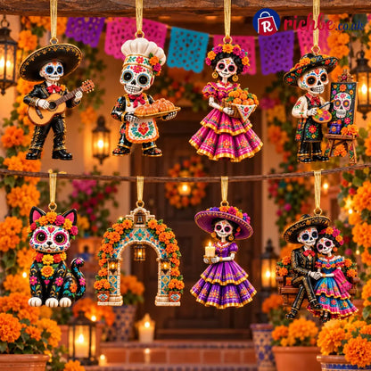 2026 Día de Muertos Ornaments – Folk Art Keepsake Collection Celebrating Love & Remembrance - All (8-Piece)🔥Free