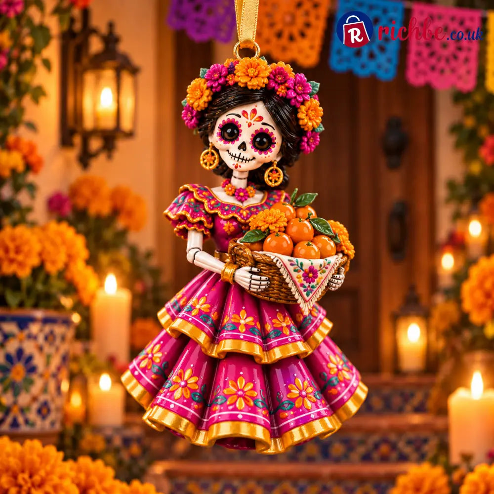2026 Día de Muertos Ornaments – Folk Art Keepsake Collection Celebrating Love & Remembrance - 🧺🦤Fruit Basket Senorita