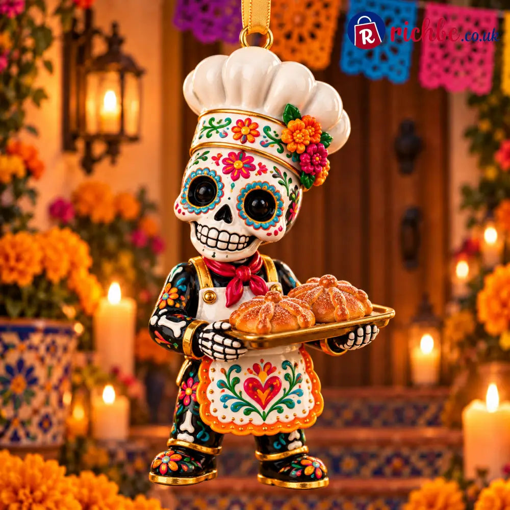 2026 Día de Muertos Ornaments – Folk Art Keepsake Collection Celebrating Love & Remembrance - 🍞👨‍🍳Pan de Muerto Baker