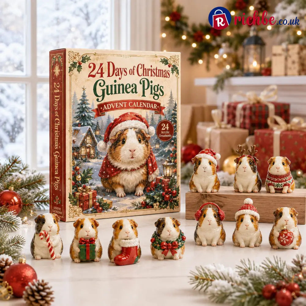 2026 Guinea Pig Christmas Advent Calendar - 24 Days of Adorable Festive Surprises Acrylic Ornaments Blind Box -Gift for