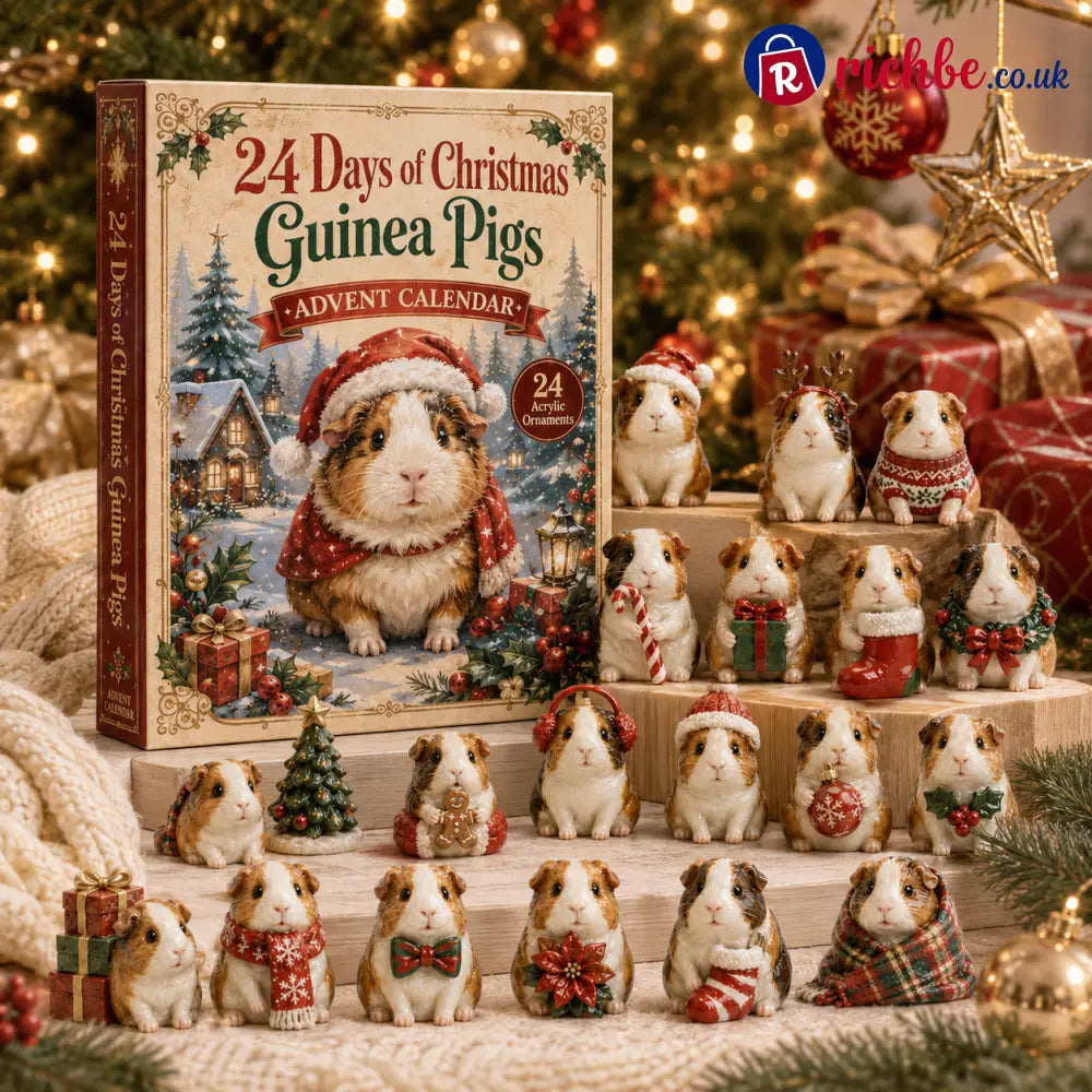 2026 Guinea Pig Christmas Advent Calendar - 24 Days of Adorable Festive Surprises Acrylic Ornaments Blind Box -Gift for