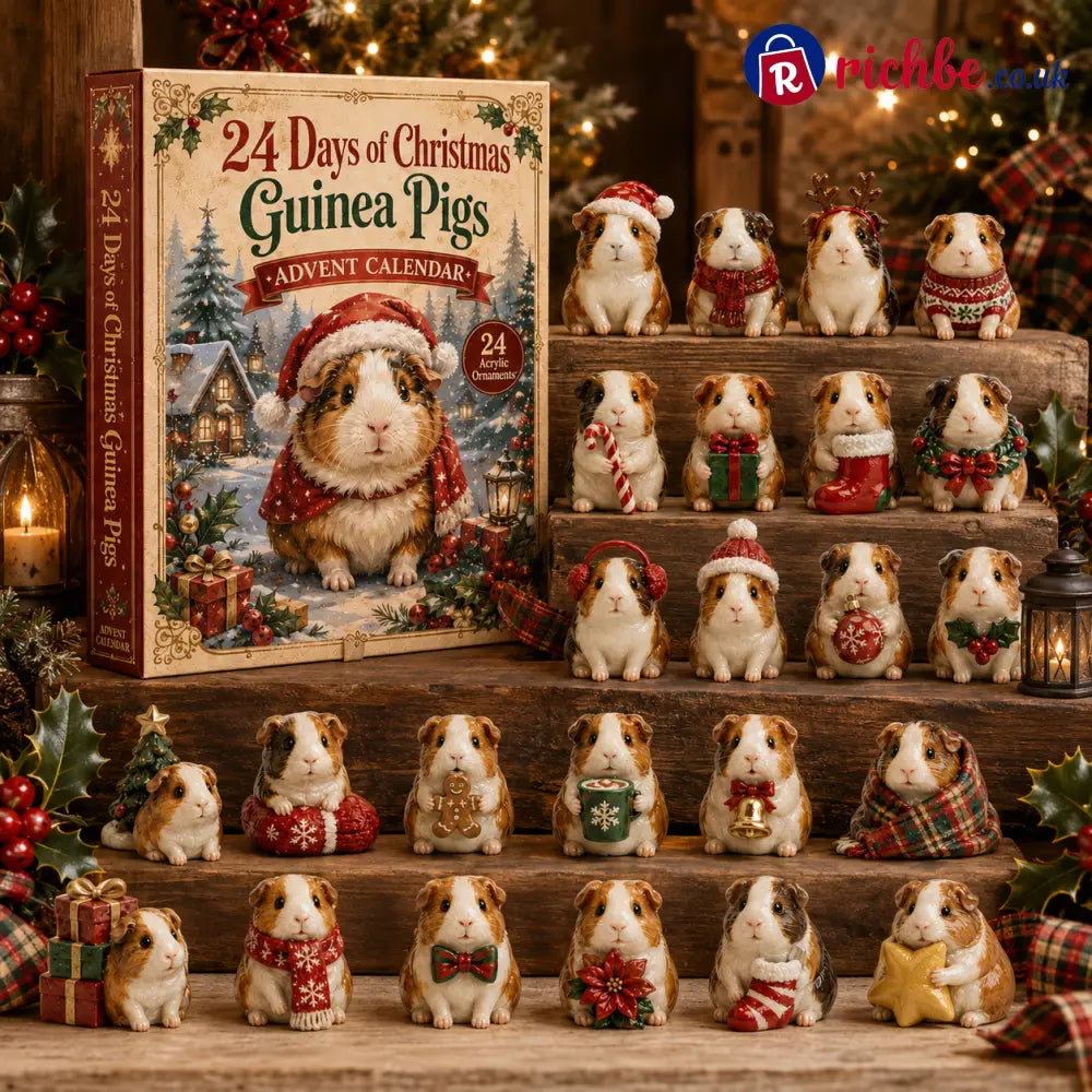 2026 Guinea Pig Christmas Advent Calendar - 24 Days of Adorable Festive Surprises Acrylic Ornaments Blind Box -Gift for