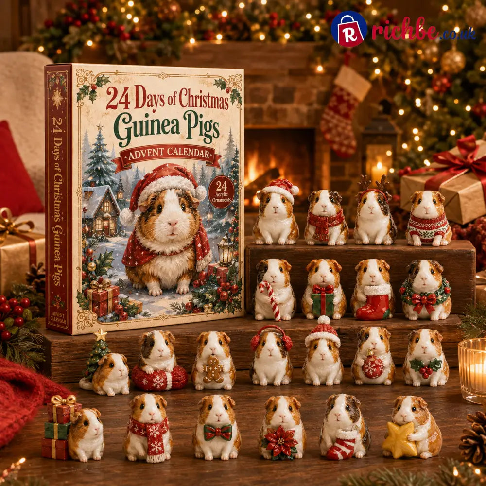 2026 Guinea Pig Christmas Advent Calendar - 24 Days of Adorable Festive Surprises Acrylic Ornaments Blind Box -Gift for