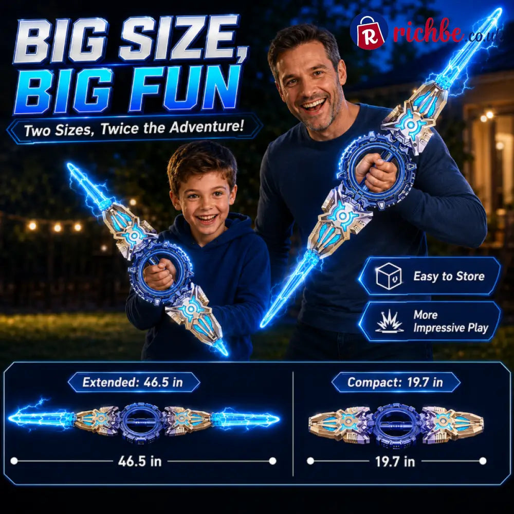 🥳2026 HOT SALE🥳💞50K+ SOLD! ⚔️✨ 48% OFF! Rechargeable Double-Blade Light Up Sword – 360° spin extendable 24 light modes