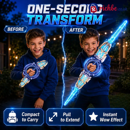 🥳2026 HOT SALE🥳💞50K+ SOLD! ⚔️✨ 48% OFF! Rechargeable Double-Blade Light Up Sword – 360° spin extendable 24 light modes