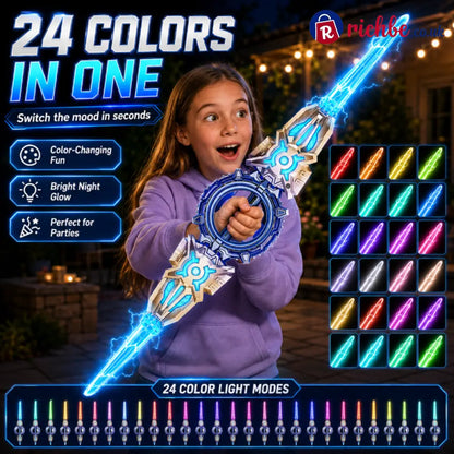 🥳2026 HOT SALE🥳💞50K+ SOLD! ⚔️✨ 48% OFF! Rechargeable Double-Blade Light Up Sword – 360° spin extendable 24 light modes