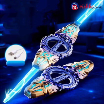 🥳2026 HOT SALE🥳💞50K+ SOLD! ⚔️✨ 48% OFF! Rechargeable Double-Blade Light Up Sword – 360° spin extendable 24 light modes