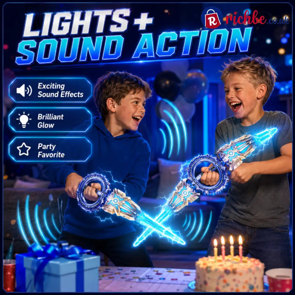 🥳2026 HOT SALE🥳💞50K+ SOLD! ⚔️✨ 48% OFF! Rechargeable Double-Blade Light Up Sword – 360° spin extendable 24 light modes