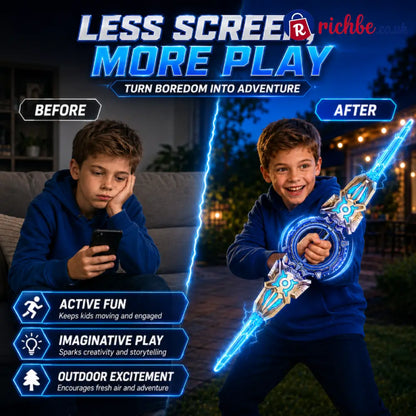 🥳2026 HOT SALE🥳💞50K+ SOLD! ⚔️✨ 48% OFF! Rechargeable Double-Blade Light Up Sword – 360° spin extendable 24 light modes