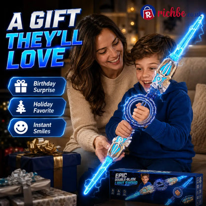 🥳2026 HOT SALE🥳💞50K+ SOLD! ⚔️✨ 48% OFF! Rechargeable Double-Blade Light Up Sword – 360° spin extendable 24 light modes