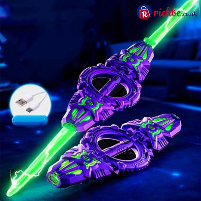 🥳2026 HOT SALE🥳💞50K+ SOLD! ⚔️✨ 48% OFF! Rechargeable Double-Blade Light Up Sword – 360° spin extendable 24 light modes