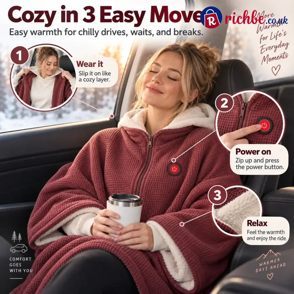 🥳2026 HOT SALE🥳💞50K+ SOLD! 48% OFF!🔥 Wearable Heated Blanket – Cozy Hands-Free Warmth