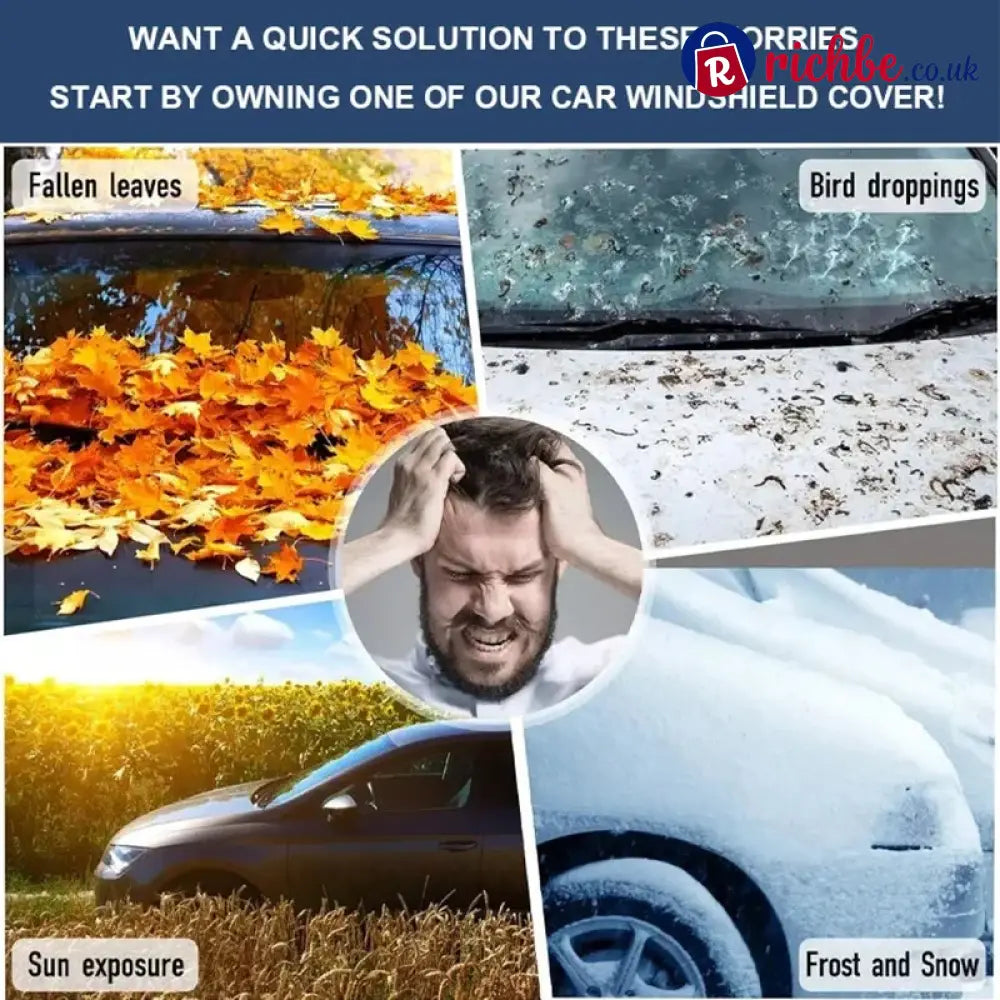 🥳2026 HOT SALE🥳💞50K+ SOLD! 🚗🌀 50% OFF! Car Windshield Cover with Suction Cups – blocks 99% UV prevents frost & snow.
