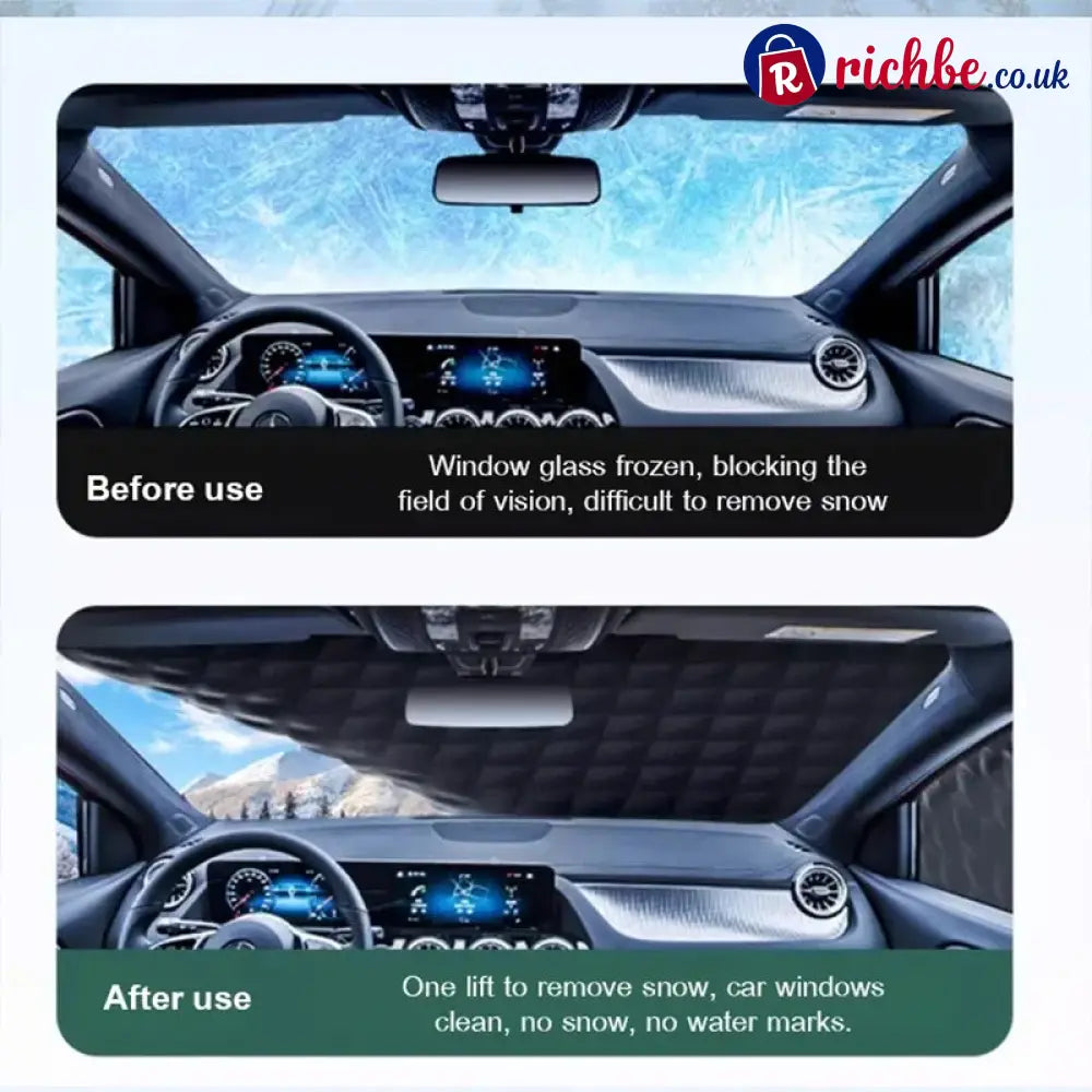 🥳2026 HOT SALE🥳💞50K+ SOLD! 🚗🌀 50% OFF! Car Windshield Cover with Suction Cups – blocks 99% UV prevents frost & snow.