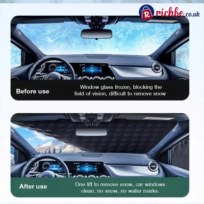 🥳2026 HOT SALE🥳💞50K+ SOLD! 🚗🌀 50% OFF! Car Windshield Cover with Suction Cups – blocks 99% UV prevents frost & snow.