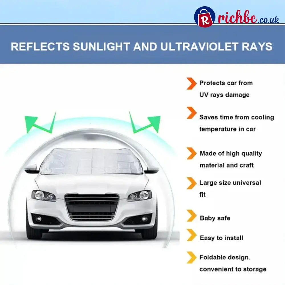 🥳2026 HOT SALE🥳💞50K+ SOLD! 🚗🌀 50% OFF! Car Windshield Cover with Suction Cups – blocks 99% UV prevents frost & snow.
