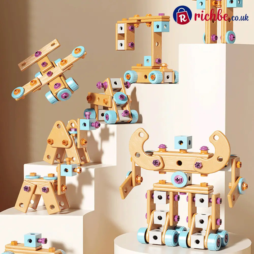 🥳2026 HOT SALE🥳💞50K+ SOLD! 🔧🧒 50% OFF! Children’s Educational DIY Tool Kit – STEM building set with electric drill 124+