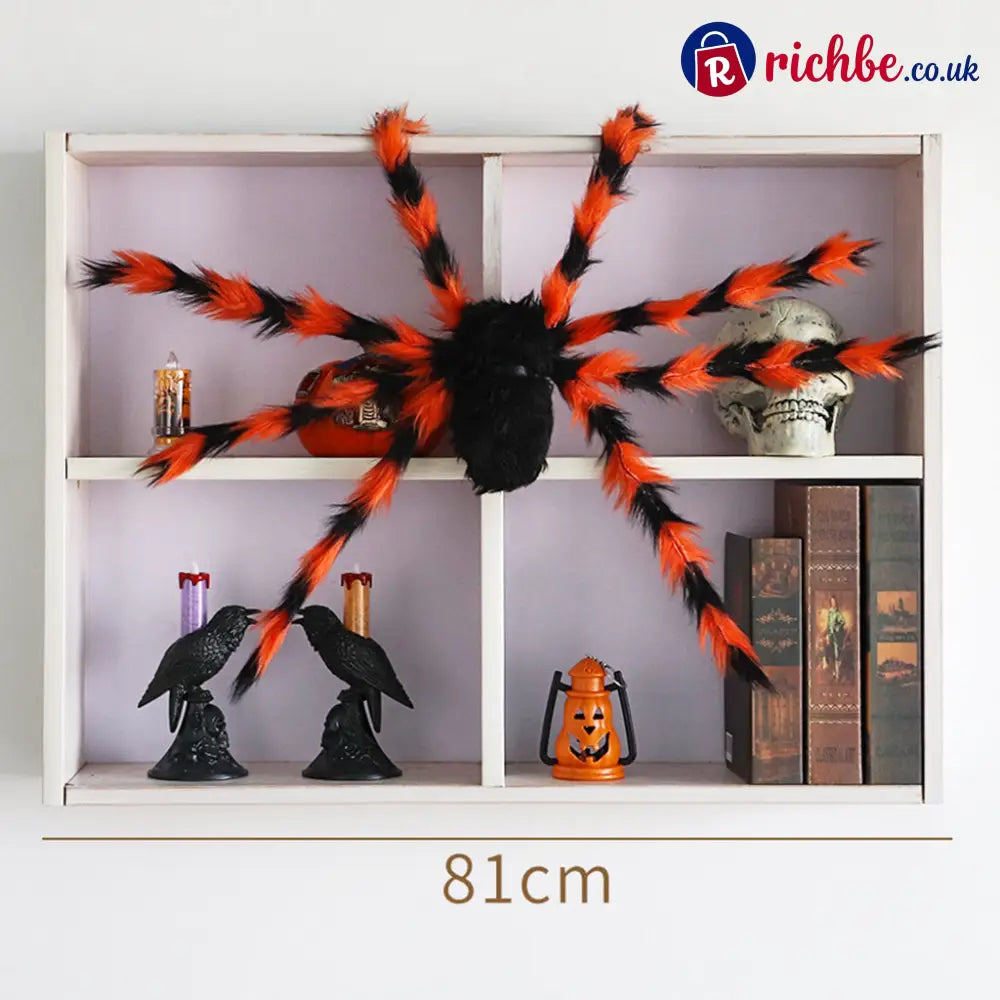 🥳2026 HOT SALE🥳💞50K+ SOLD! 🕷️🎃 50% OFF! Oversized Halloween Spider – 75cm giant leg span realistic furry body & glowing