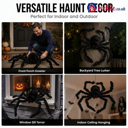 🥳2026 HOT SALE🥳💞50K+ SOLD! 🕷️🎃 50% OFF! Oversized Halloween Spider – 75cm giant leg span realistic furry body & glowing
